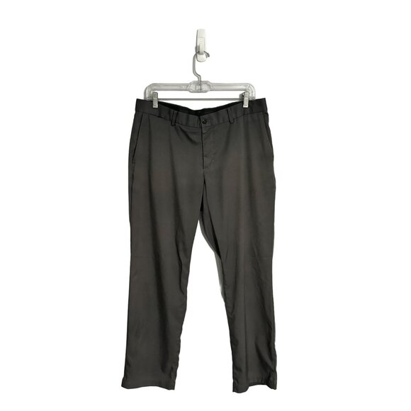 Nike dri fit golf‎ pants gray flat front chino size 34x30 - Picture 1 of 6